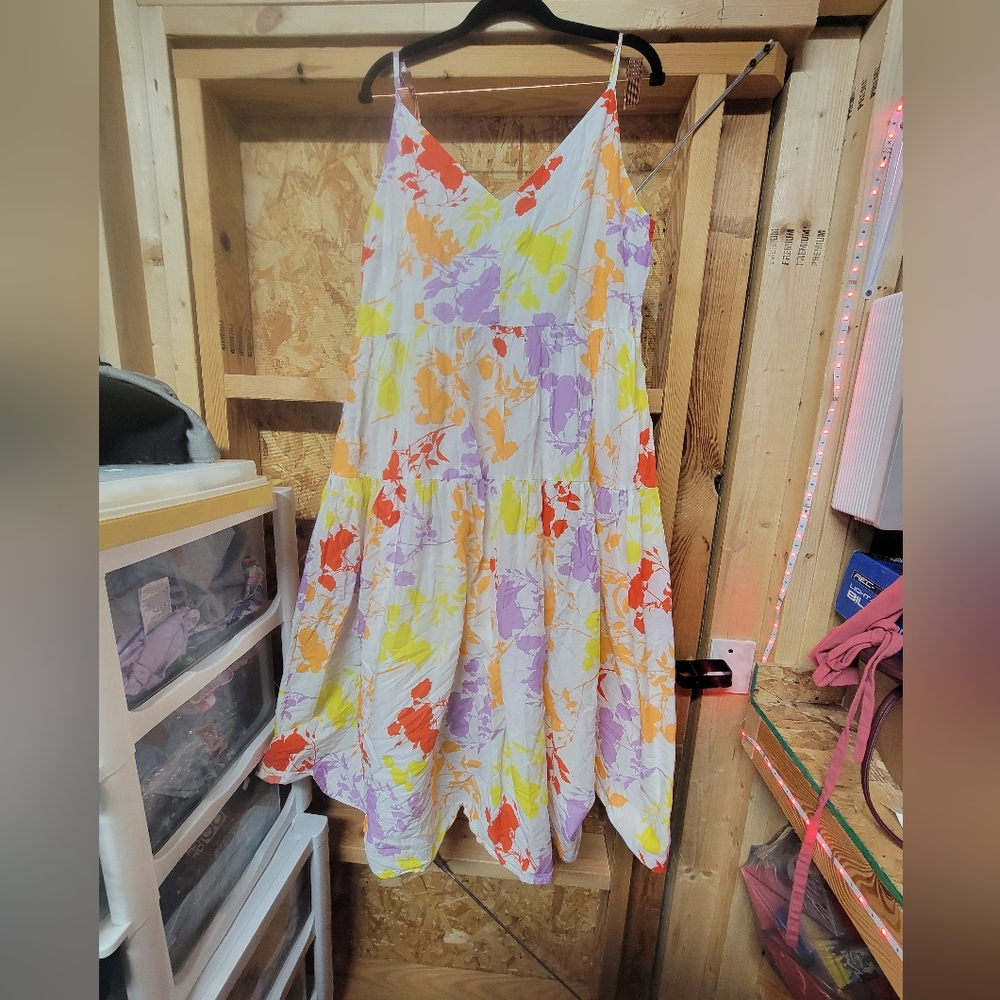 Peter Som Collective Sleeveless Floral Midi Dress Size 14 - Picture 6 of 7